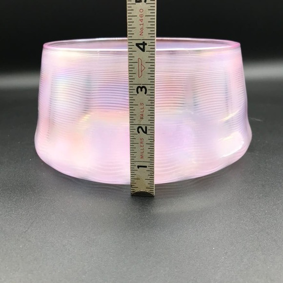 Vintage Benjamin Moore Hand Blown Iridescent Pink Bowl Dish Pilchuck Glass - Picture 5 of 11